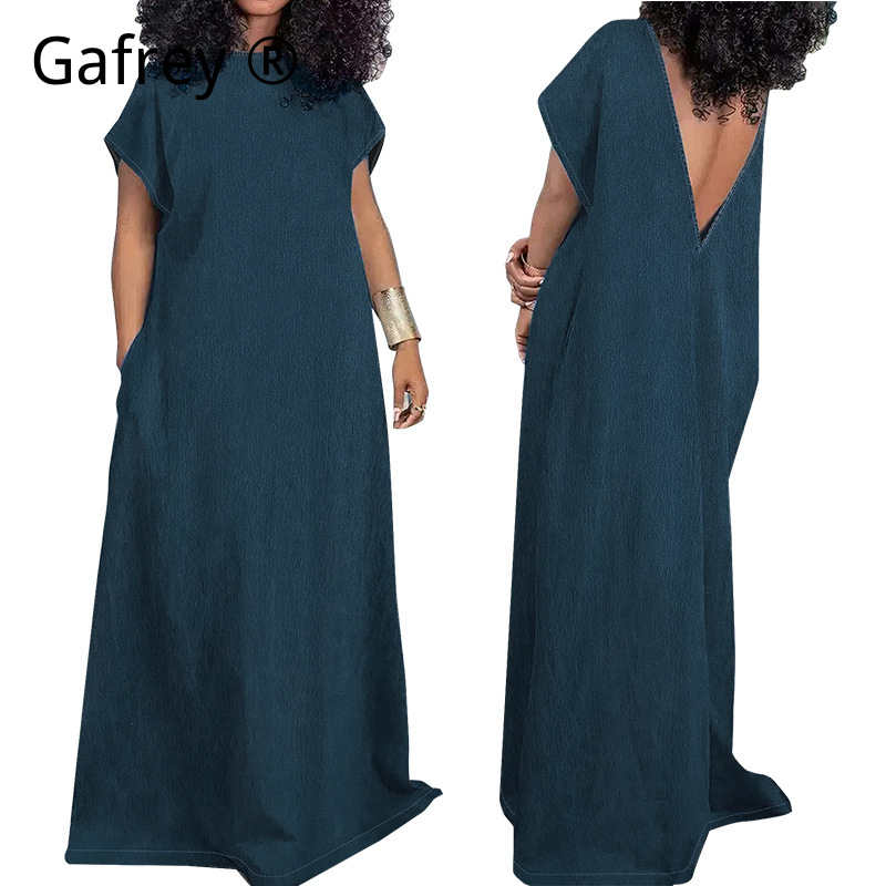 Vintage Fashion Jeans - Robe longue en jean pour femmes