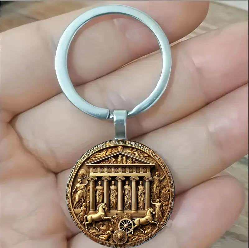 Vintage Fashion Enthusiasts - Porte-clés circulaire sur le thème de