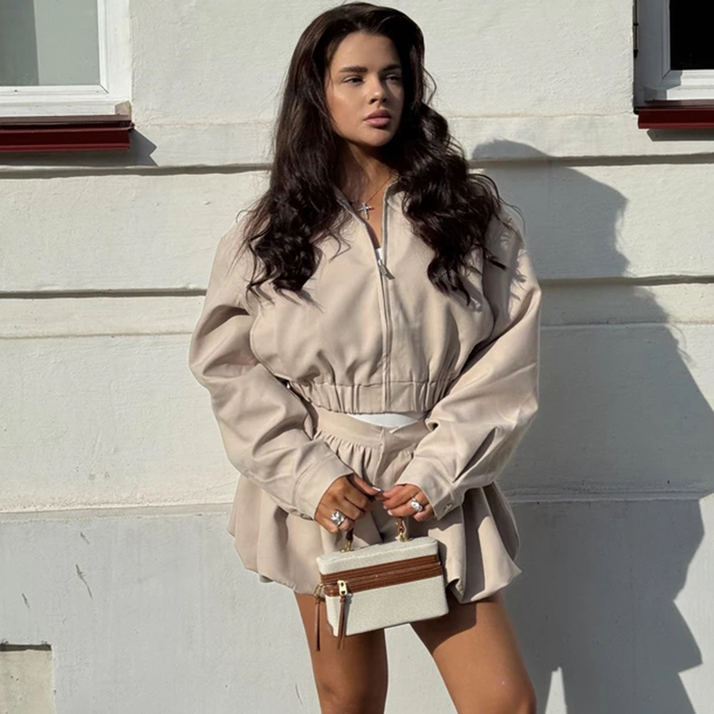 Vintage Fashion Jacket - Ensembles courts 2 pièces pour femmes