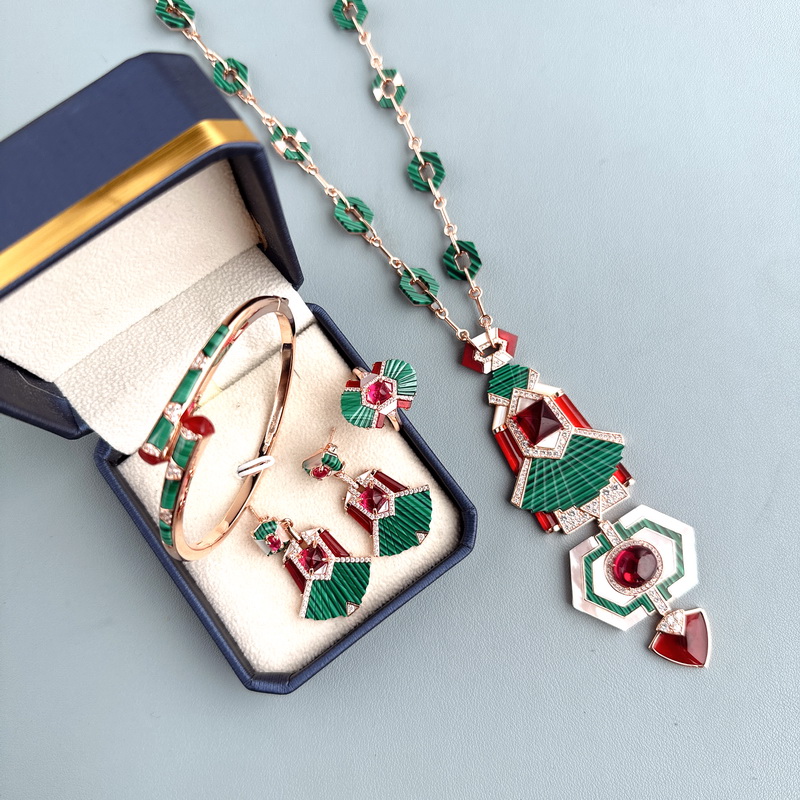 Vintage Fashion Rings - Ensemble de bijoux incrustés de malachite