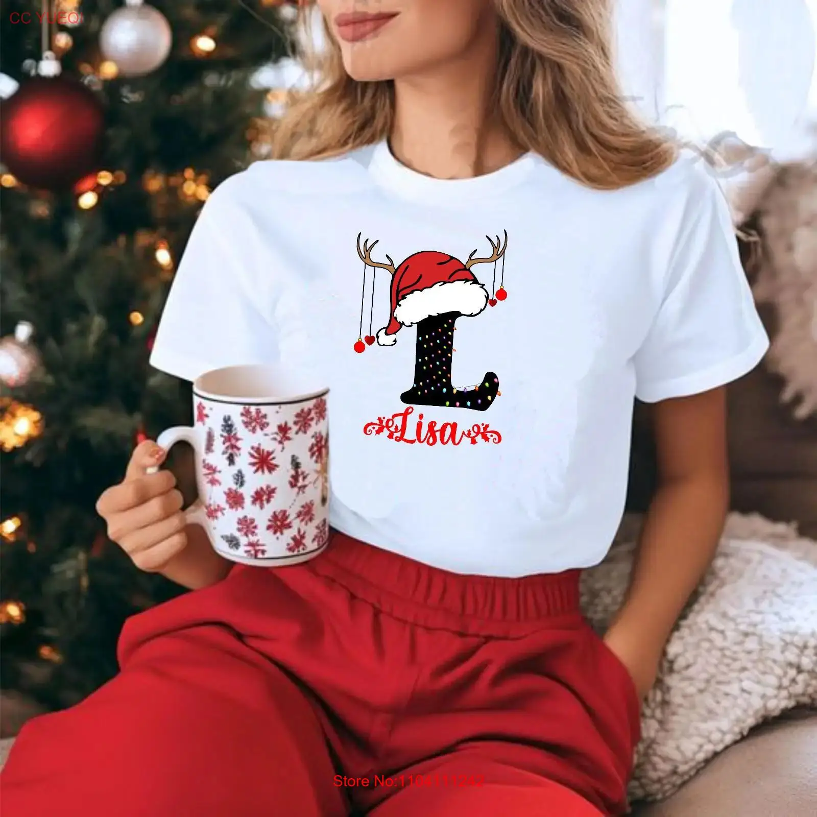 Vintage Fashion Names - T-shirt de Noël personnalisé pour la