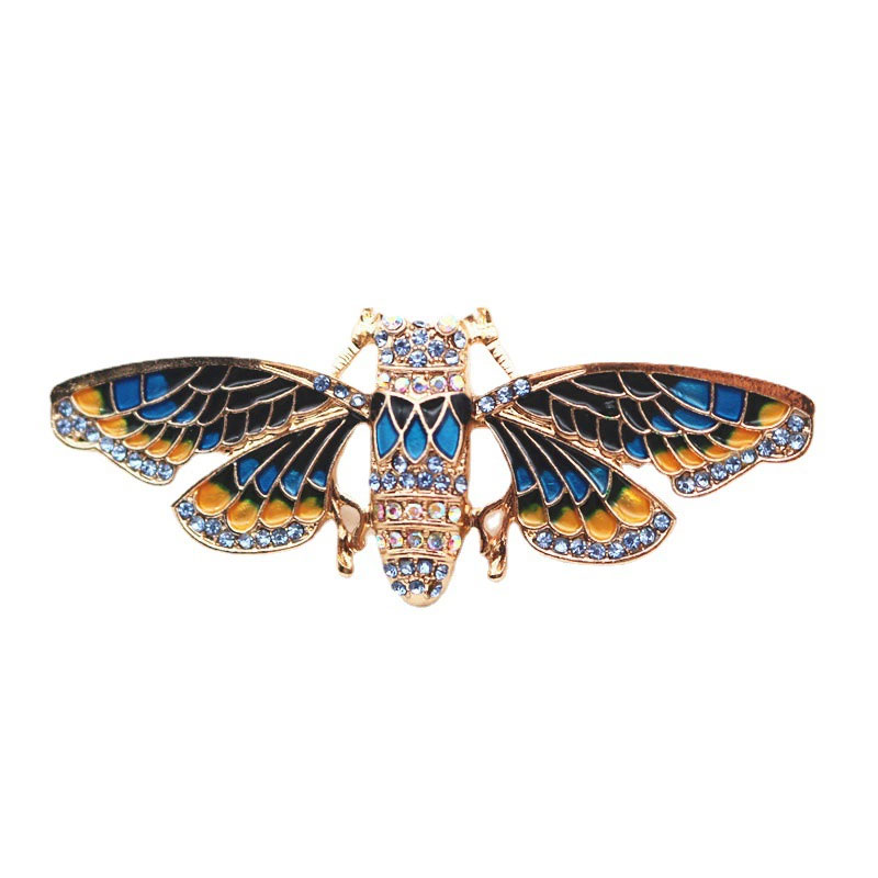Vintage Fashion Enthusiasts - Broche Cigale Vintage Dorée, Motif Insecte