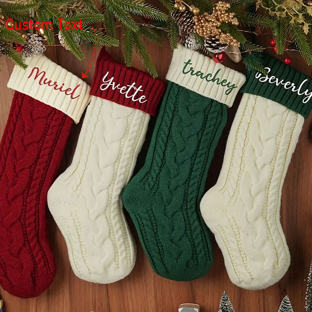 Vintage Fashion Names - Un bas de Noël personnalisé vintage