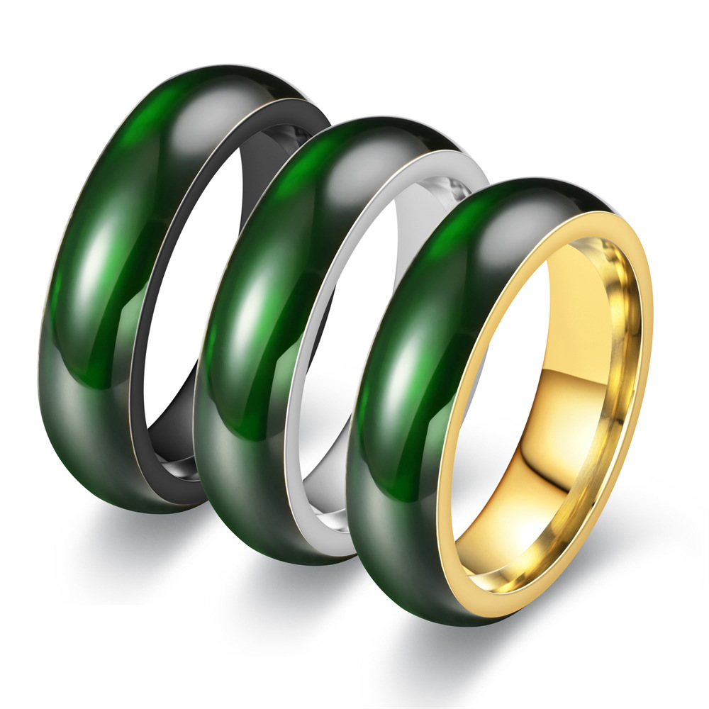 Vintage Fashion Names - Bague Vintage en Acier Inoxydable Vert