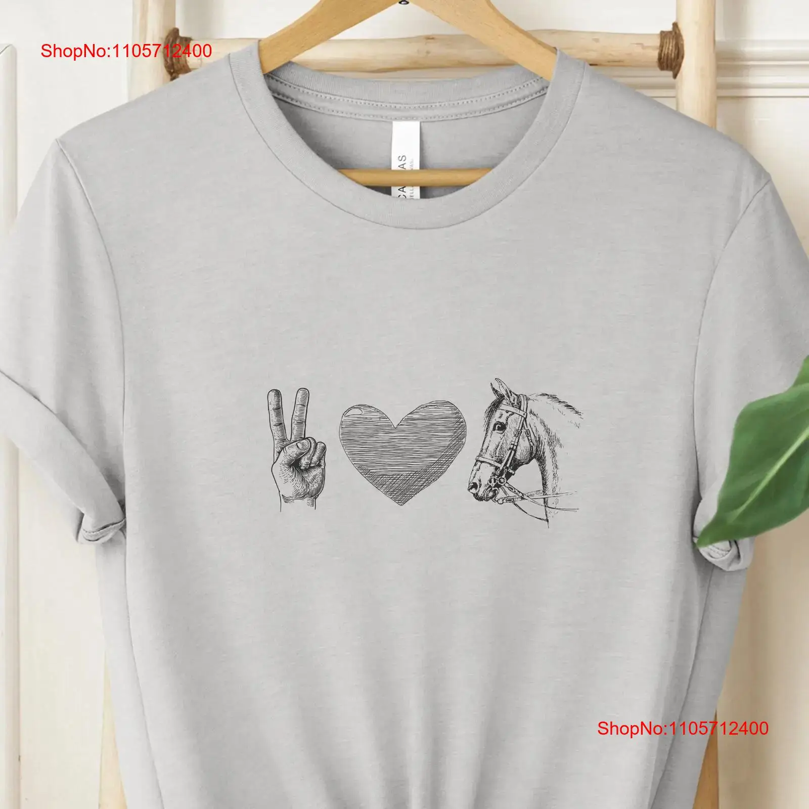 Vintage Fashion Faire - T-shirt pour Amateurs d'Équitation, motif 'Peace