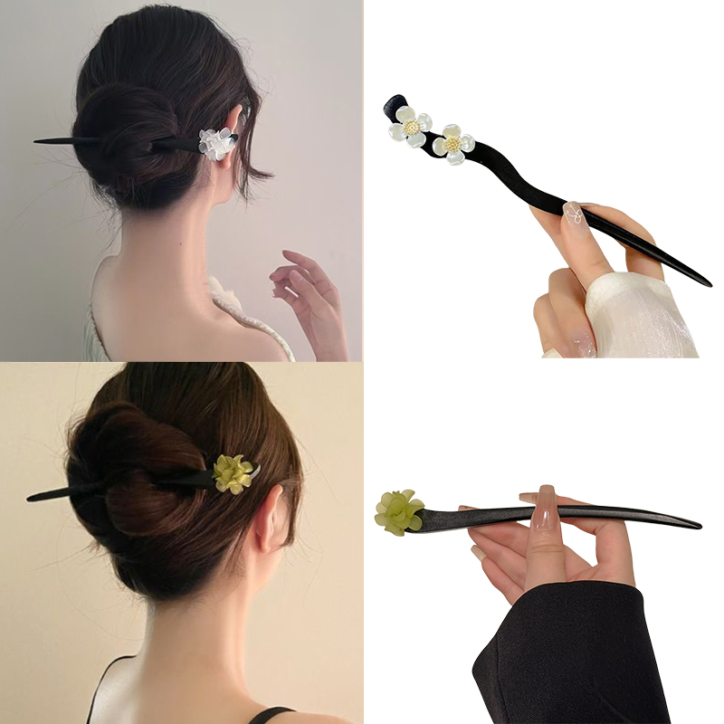 Vintage Fashion Nova - Bâtons de cheveux en bois de