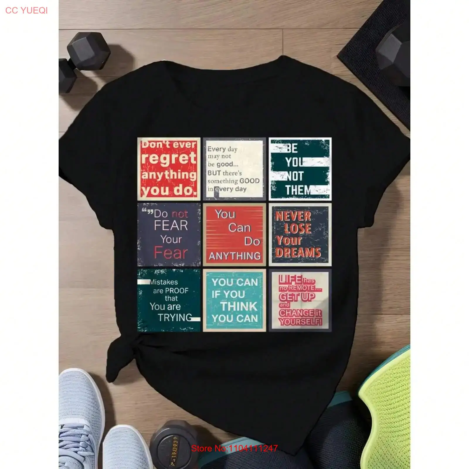Vintage Fashion Quotes Short - T-shirt pour femme avec citation inspirante,