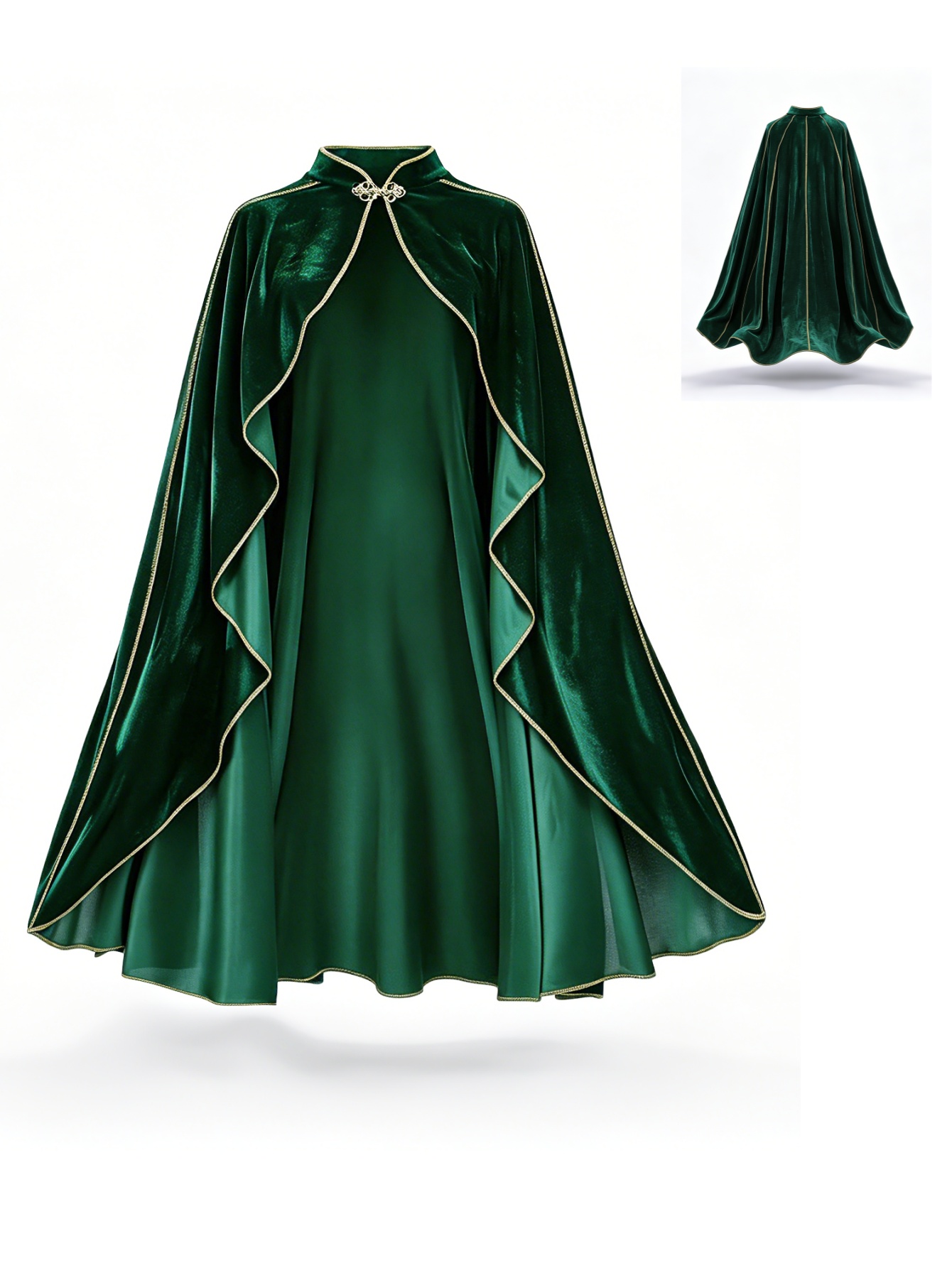 Vintage Fashion Jacket - Cape vintage en velours vert pour