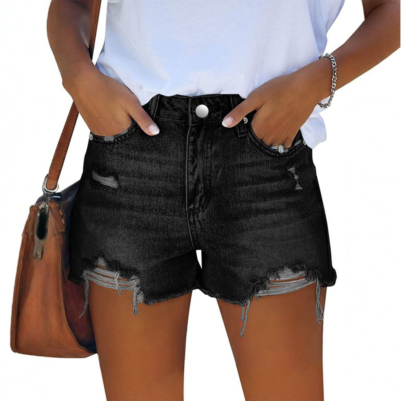 Vintage Fashion Jeans - Shorts en jean tendance pour femme,