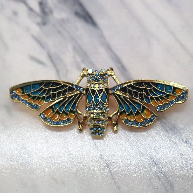 Broche Cigale Vintage Dorée, M - Vintage Fashion Enthusiasts avis et prix