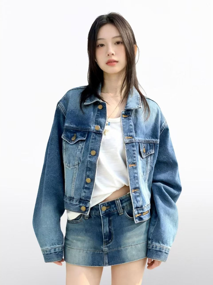 Ensemble en jean vintage améri - Vintage Fashion Jacket avis et prix