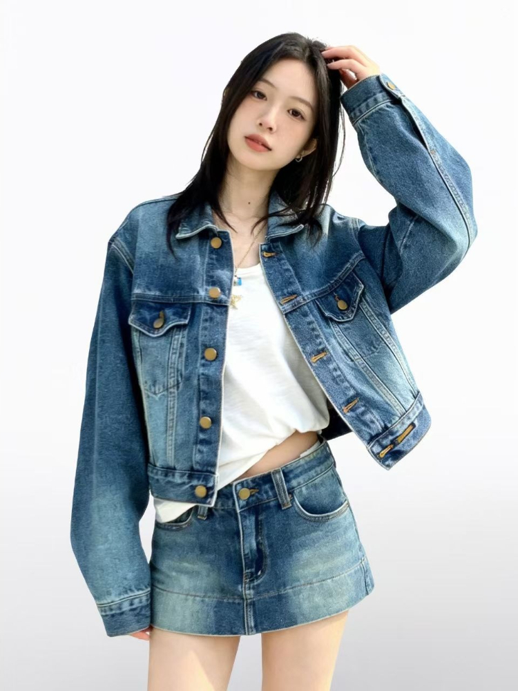 Ensemble en jean vintage améri - Vintage Fashion Jacket avis et prix