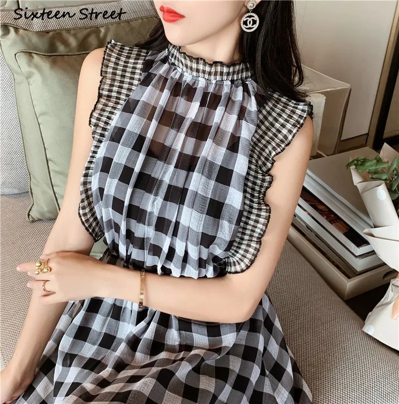 Robe longue à carreaux sans ma - Vintage Fashion Runway avis et prix