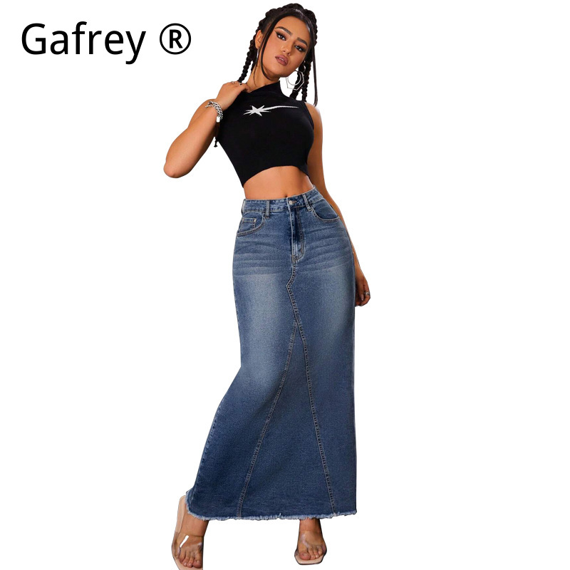 Jupe en jean mi-longue pour fe - Vintage Fashion Jeans avis et prix