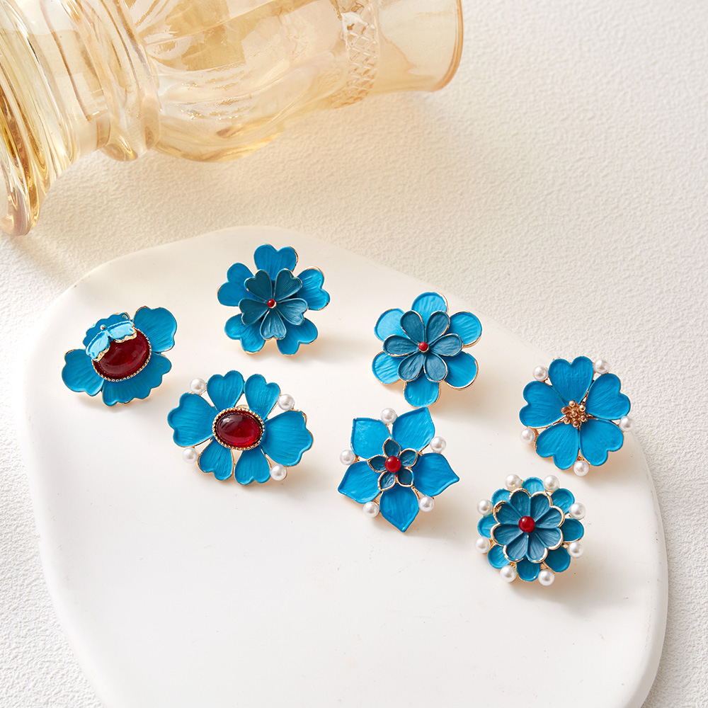 Broche vintage en émail bleu à - Vintage Fashion Wear avis et prix