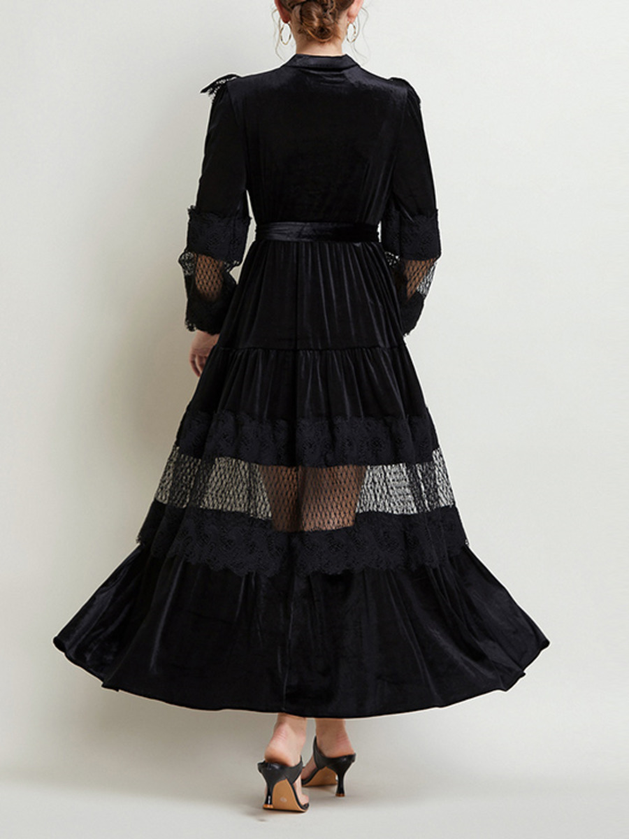 Robe de soirée en velours noir - Vintage Fashion Runway avis et prix